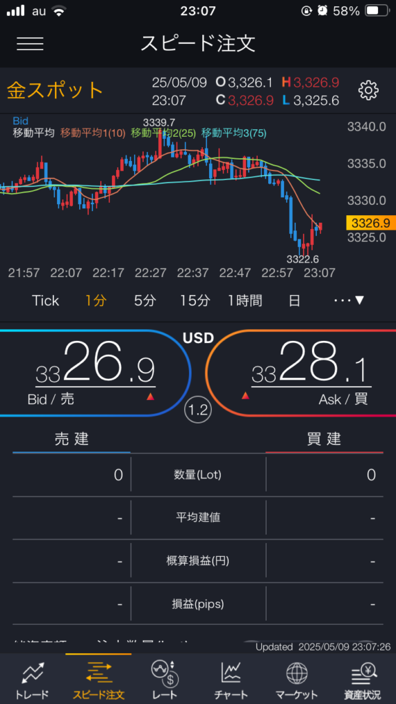 取引画面